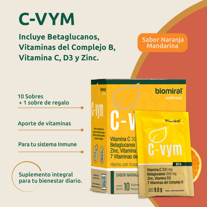 C-VYM | Vitamina C, Betaglucanos, Zinc, D3 y Complejo B
