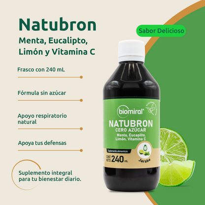 Natubron Cero Azúcar | Menta, Eucalipto, Limón y Vitamina C