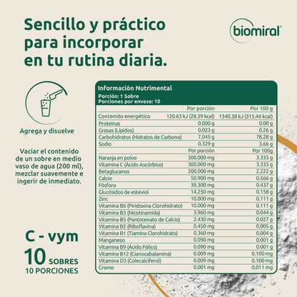 C-VYM | Vitamina C, Betaglucanos, Zinc, D3 y Complejo B