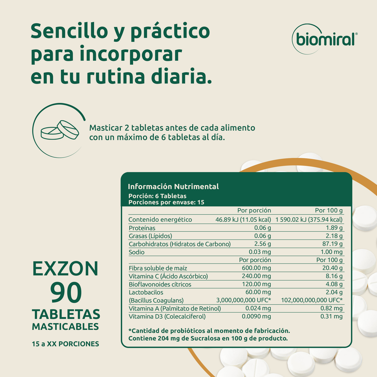 Exzon | Bioflavonoides cítricos, fibra y probióticos | Sabor uva