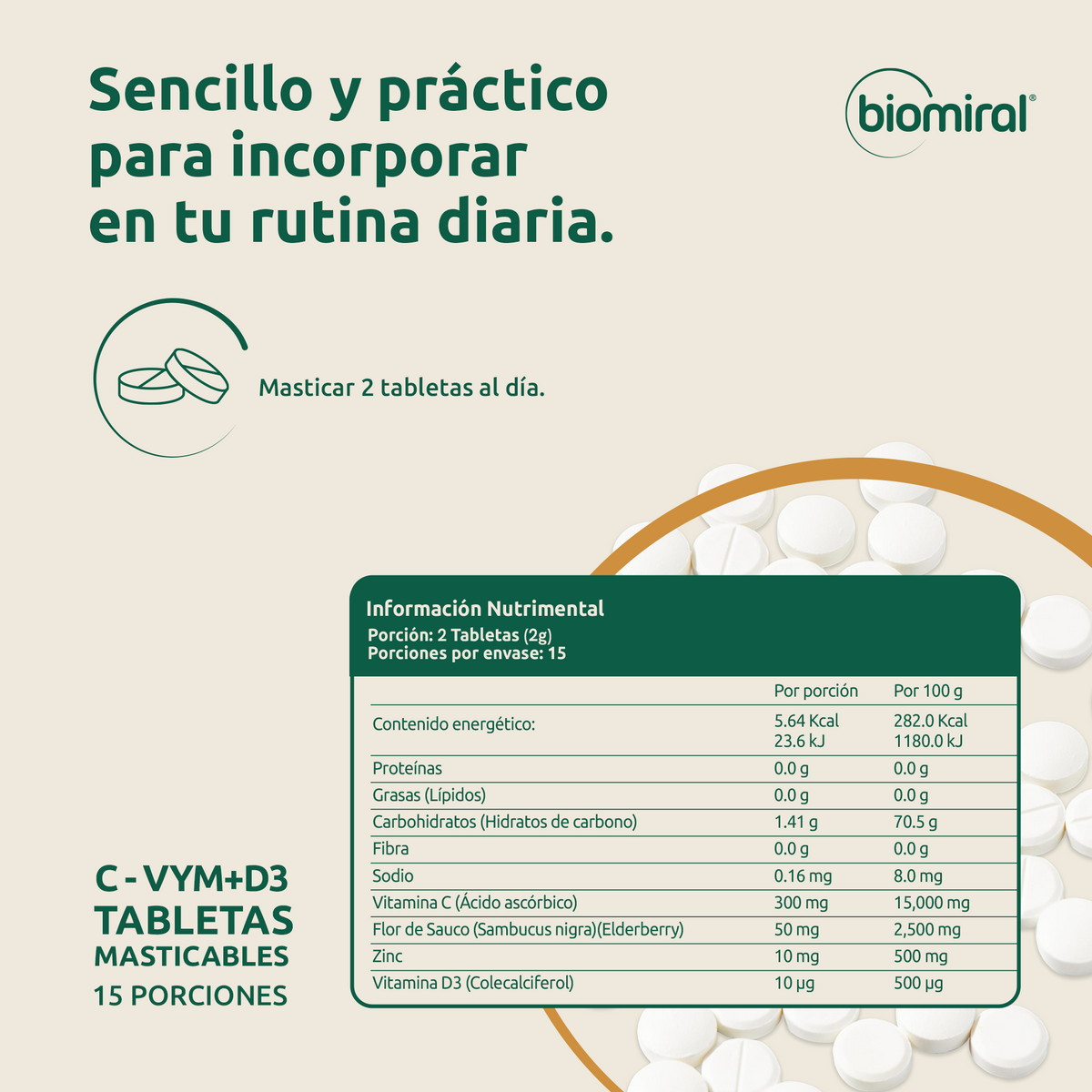 C-VYM + D3 tabletas masticables - imagen 3