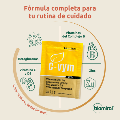 C-VYM | Vitamina C, Betaglucanos, Zinc, D3 y Complejo B