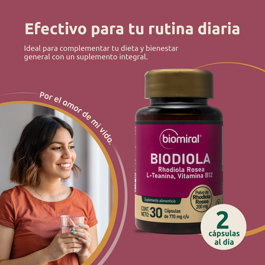 Biodiola Biomiral | Rhodiola rosea + L-Teanina