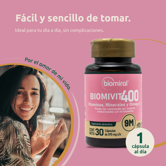 BIOMIVIT-400 | Hierro, Ácido Fólico, Omega 3 y Magnesio