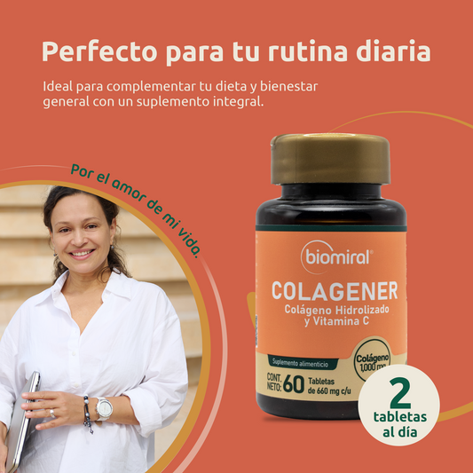 Colagener Tabletas | Colágeno hidrolizado + Vitamina C