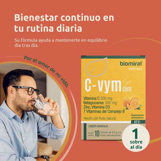 C-VYM Cero Azúcar | Vitamina C, Betaglucanos, Zinc, D3 y Complejo B