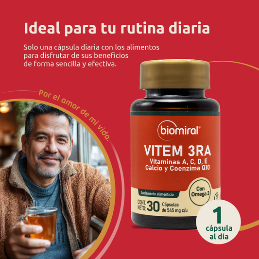 Vitem 3ra | Complejo B, Vitaminas A, C, D3 y E + Minerales