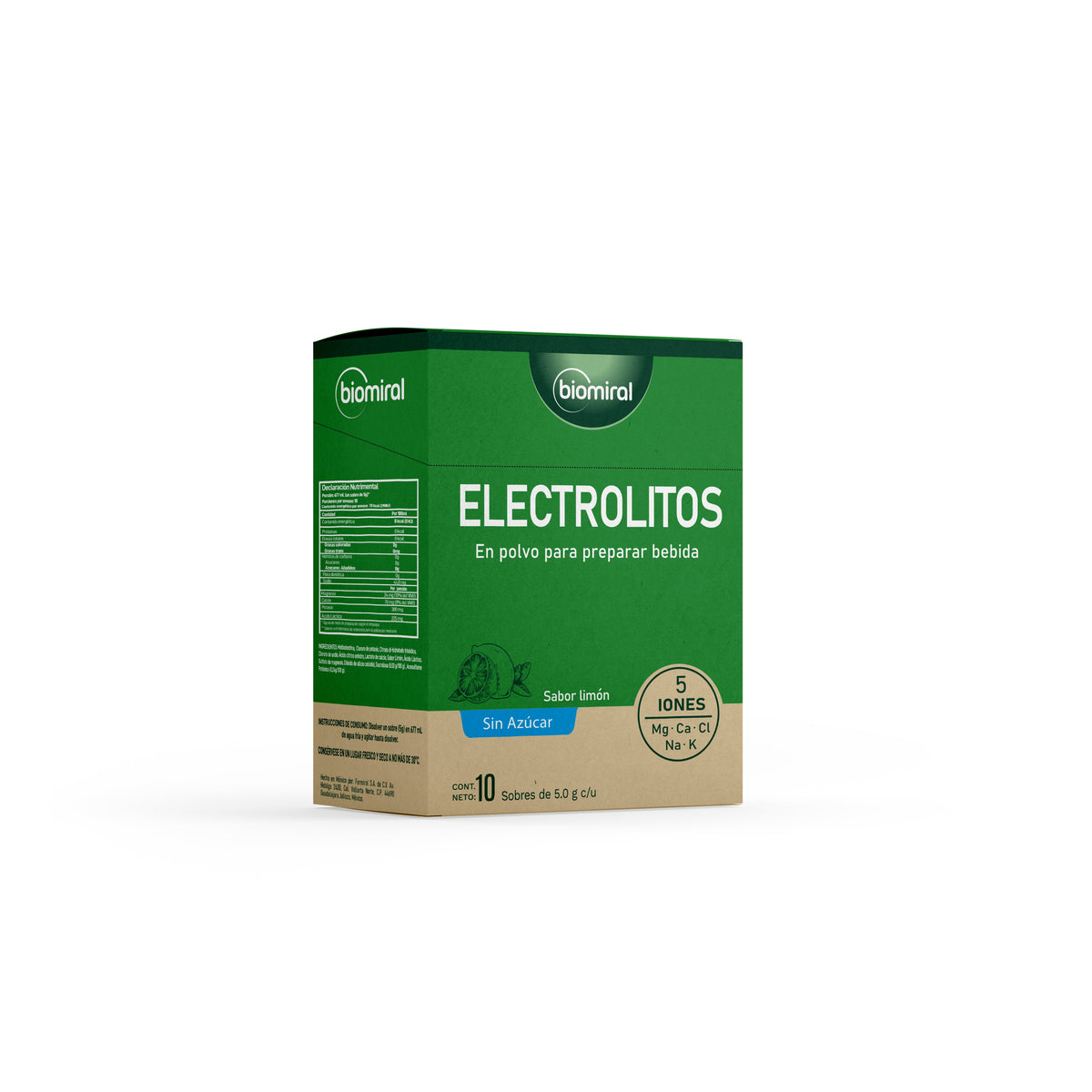 Electrolitos Biomiral | Potasio, Magnesio, Calcio y Sodio | Sin azúcar