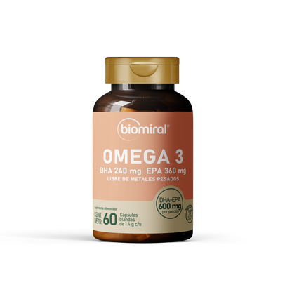 Omega 3 Biomiral | 360 mg de EPA + 240 mg de DHA