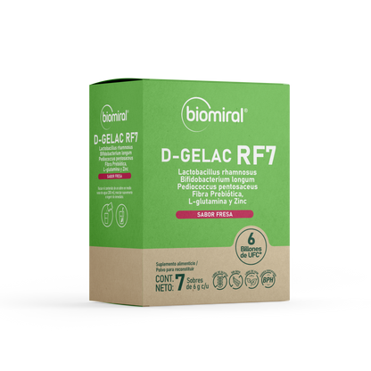D-GELAC RF7 | Probióticos + Prebióticos | 7 sobres sabor fresa